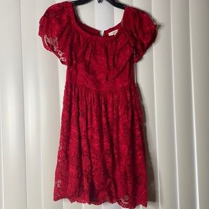Red laced dress